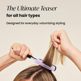 TANGLE TEEZER in use adding root lift on a model for visible volume and texture