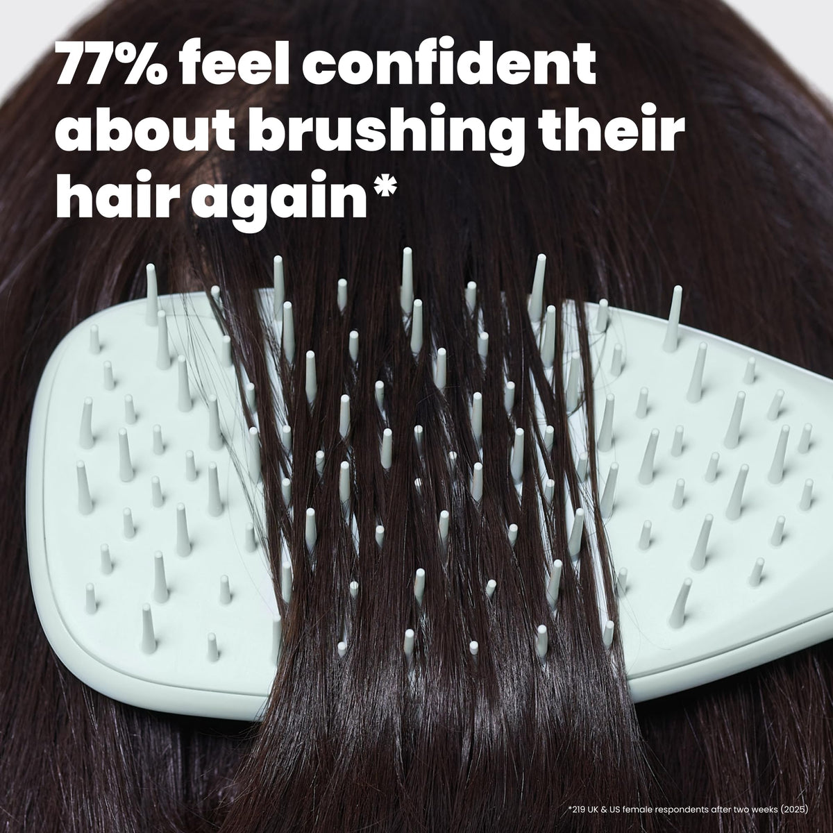 TANGLE TEEZER used on wet hair with conditioner showing smoother detangling benefit