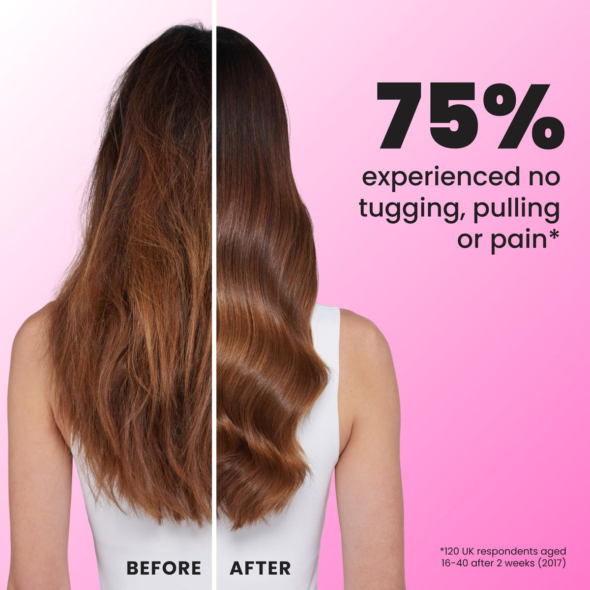 TANGLE TEEZER brushing wet hair to remove knots with reduced breakage