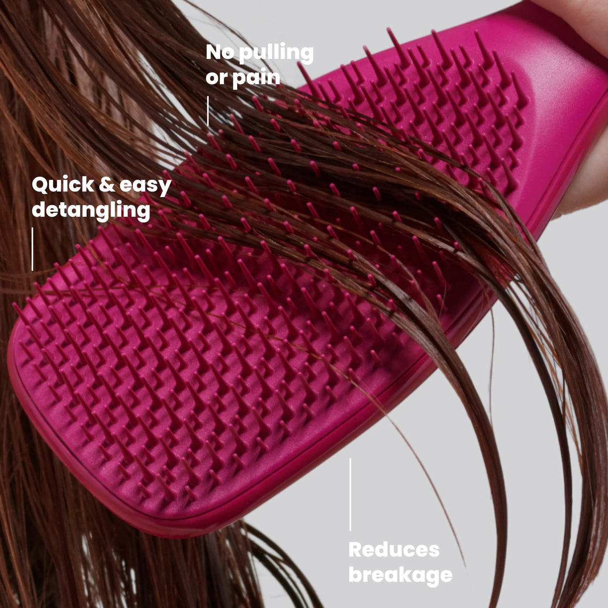 TANGLE TEEZER in shower demonstrating wet-use detangling and conditioner help