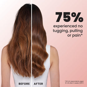 TANGLE TEEZER brushing through conditioner showing even product distribution benefit