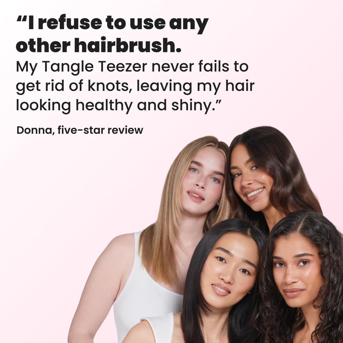 TANGLE TEEZER on bathroom counter lifestyle scene suggesting daily grooming routine