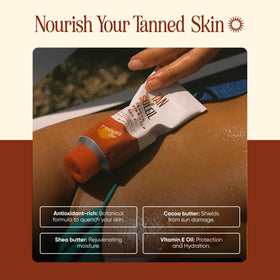 Tanning Club application on arm illustrating smooth, even coverage