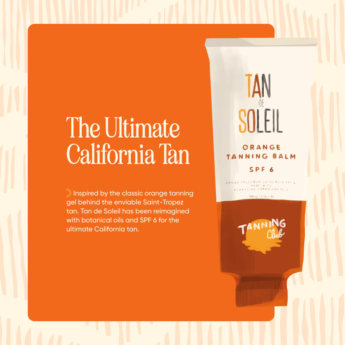 Tanning Club beach lifestyle scene showing hydrated sun-kissed glow