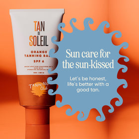 Tanning Club packaging details showcasing cruelty-free and mindful design