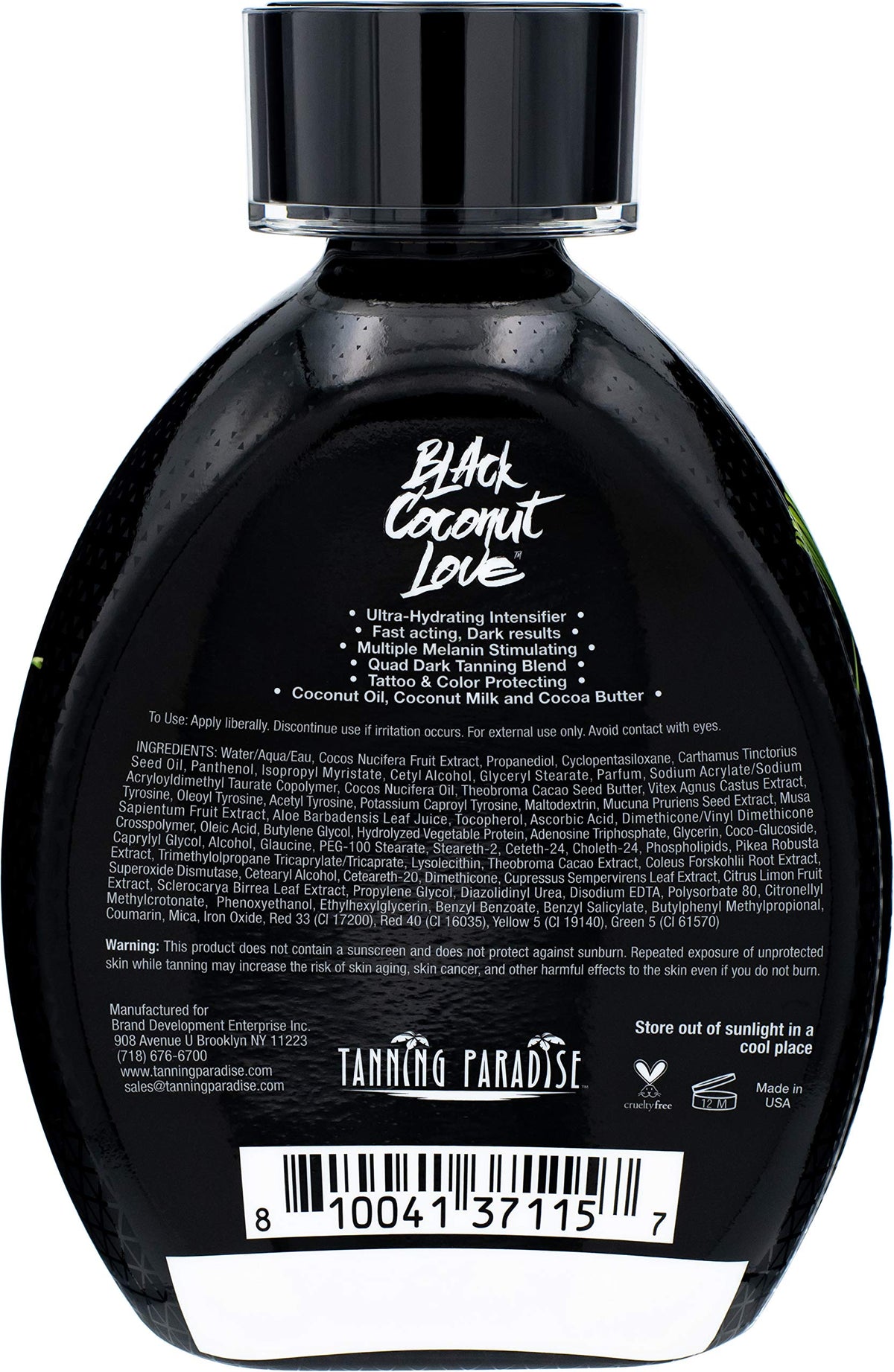 TANNING PARADISE creamy texture close-up showing coconut hydration and smooth application