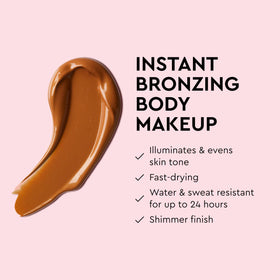 Tanologist bronzer being blended on leg with mitt for streak-free application benefit
