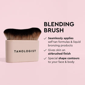 Tanologist close-up of synthetic fibers for smooth, even blending