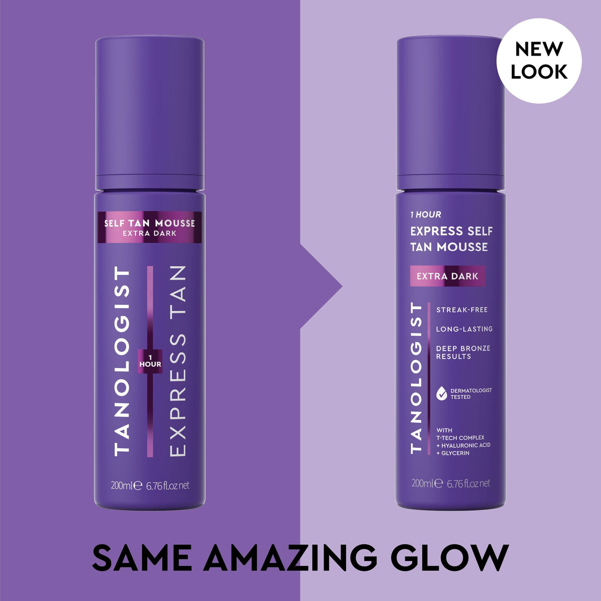 Tanologist mousse dispensed from pump into hand highlighting quick-foam benefit