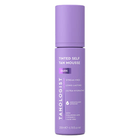 Tanologist front bottle showing dark mousse packaging and clear shade guide