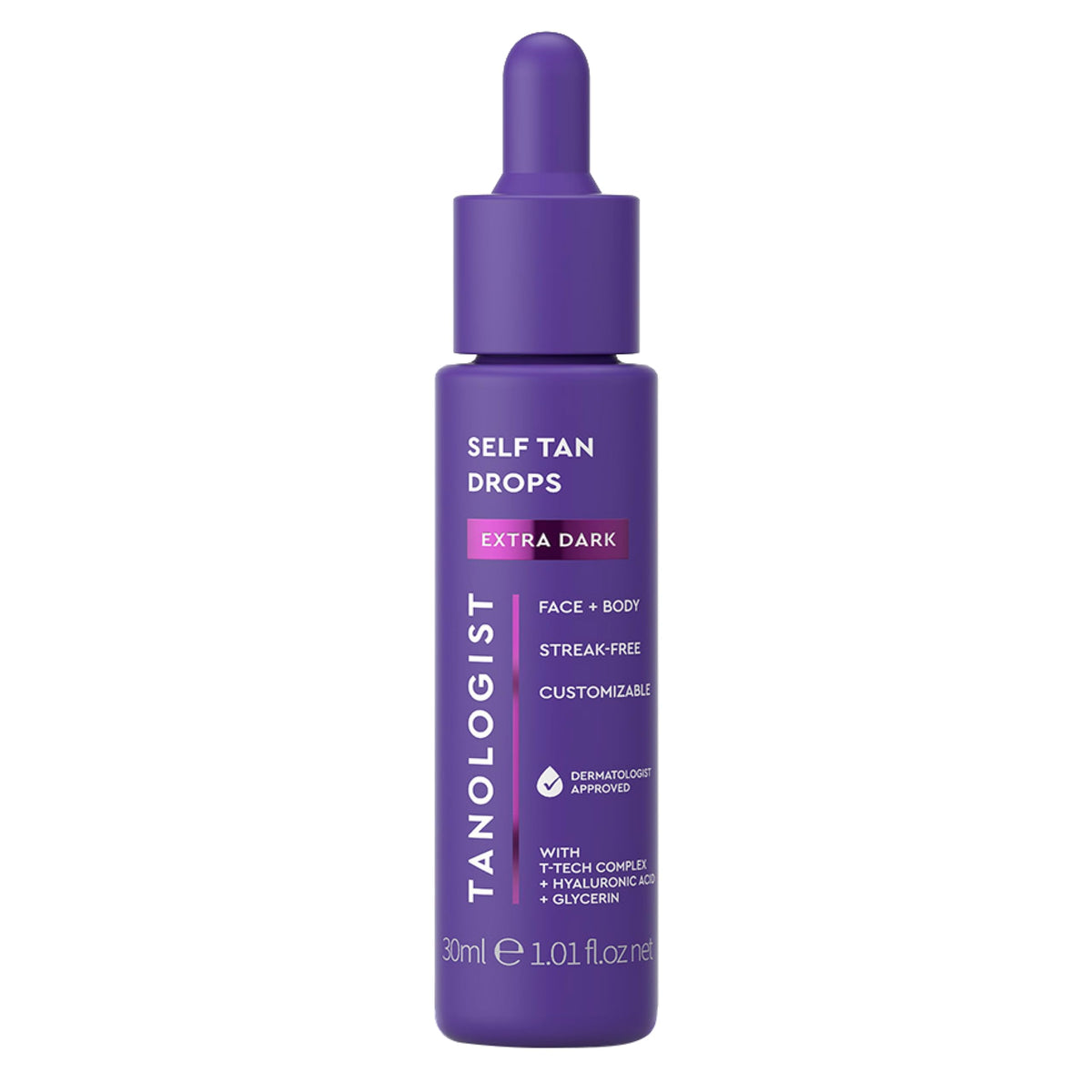 Tanologist Extra Dark front packaging showing bottle and label for clear identification and trust