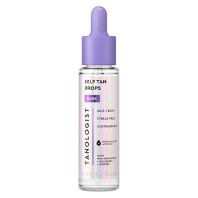 Tanologist front packaging showing dark self tan drops and clear label for quick identification
