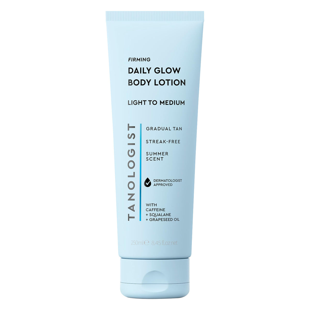 Tanologist front tube showing product and volume, highlights easy daily use