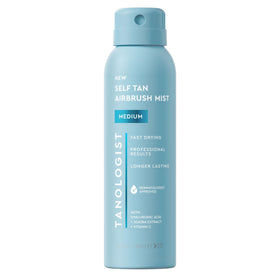 Tanologist front packaging showing medium mist and clear formula benefits