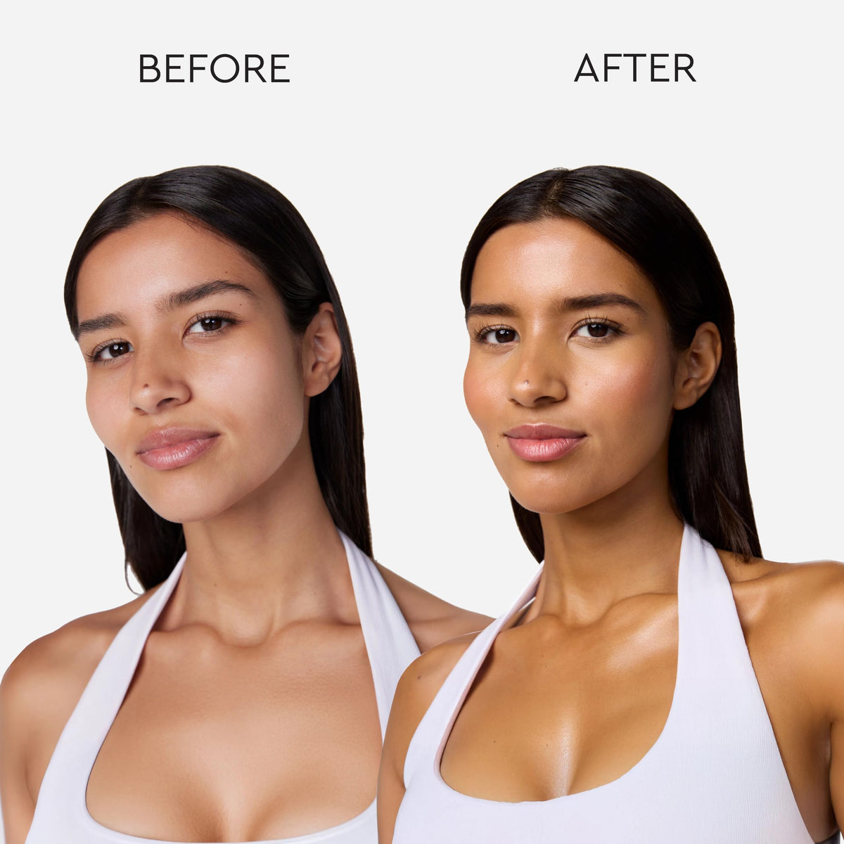 Tanologist drops blended into moisturizer texture, demonstrating easy mixability
