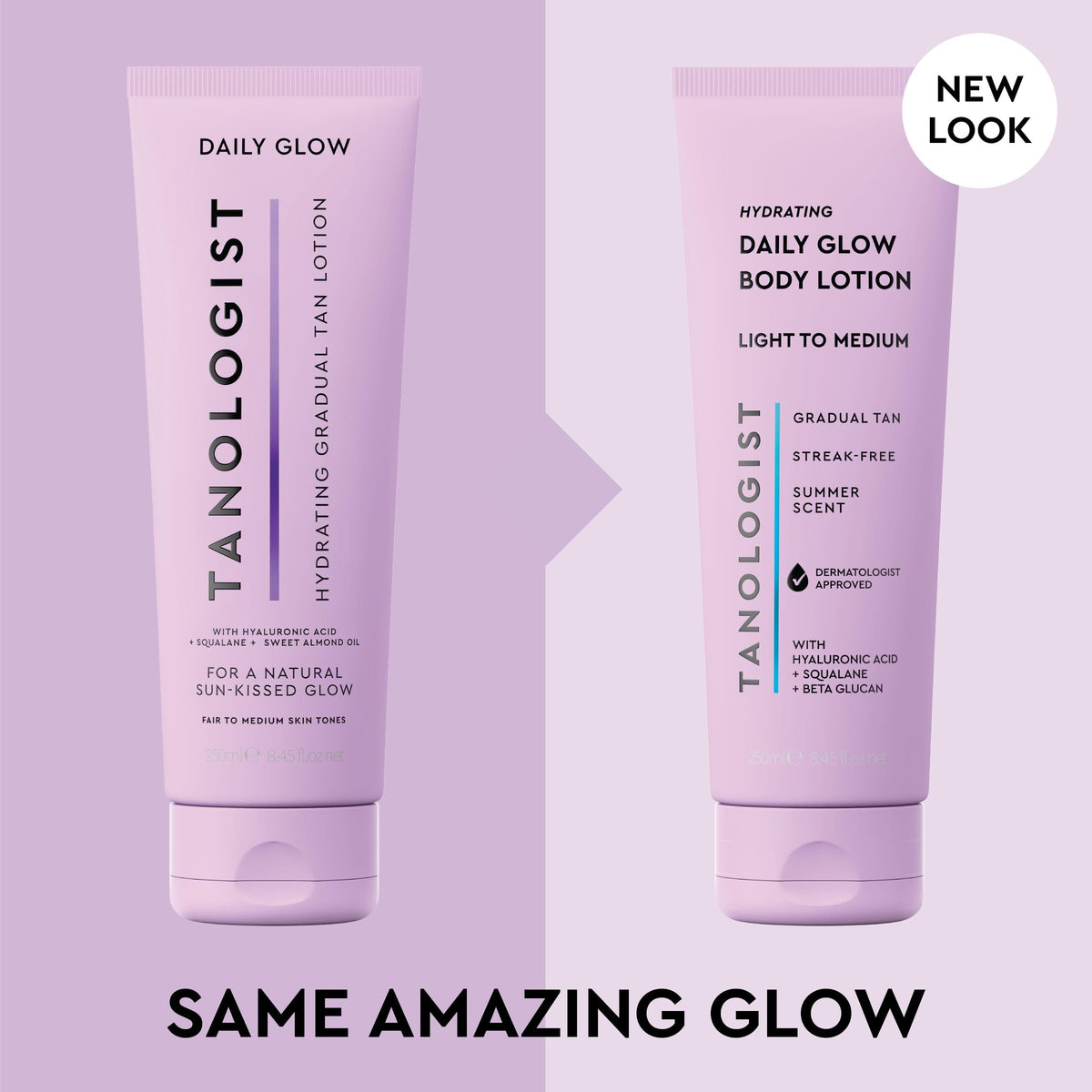 Tanologist lotion texture close-up showing creamy consistency and quick absorption benefit