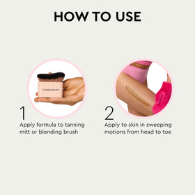 Tanologist tube in hand showing scale for travel-friendly 170 ml benefit