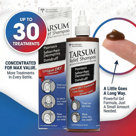 Tarsum before and after scalp photo showing reduced visible flakes