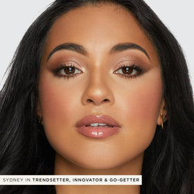 tarte applied on eyelid showing neutral bronze look and brightening effect