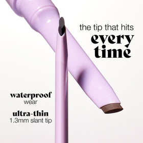 tarte applied wing on model eye showing crisp waterproof definition