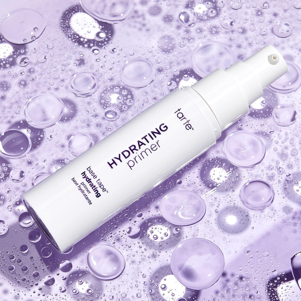 tarte pump dispensing primer, illustrating controlled application and minimal waste