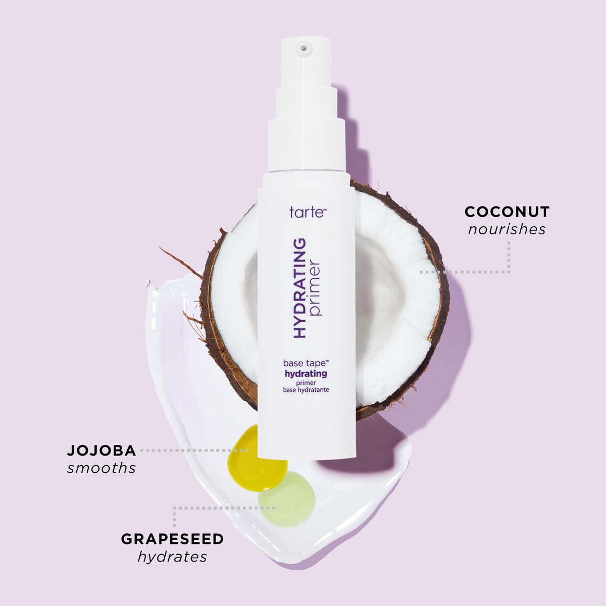 tarte product next to common items for scale, conveys true size and travel-friendly portability