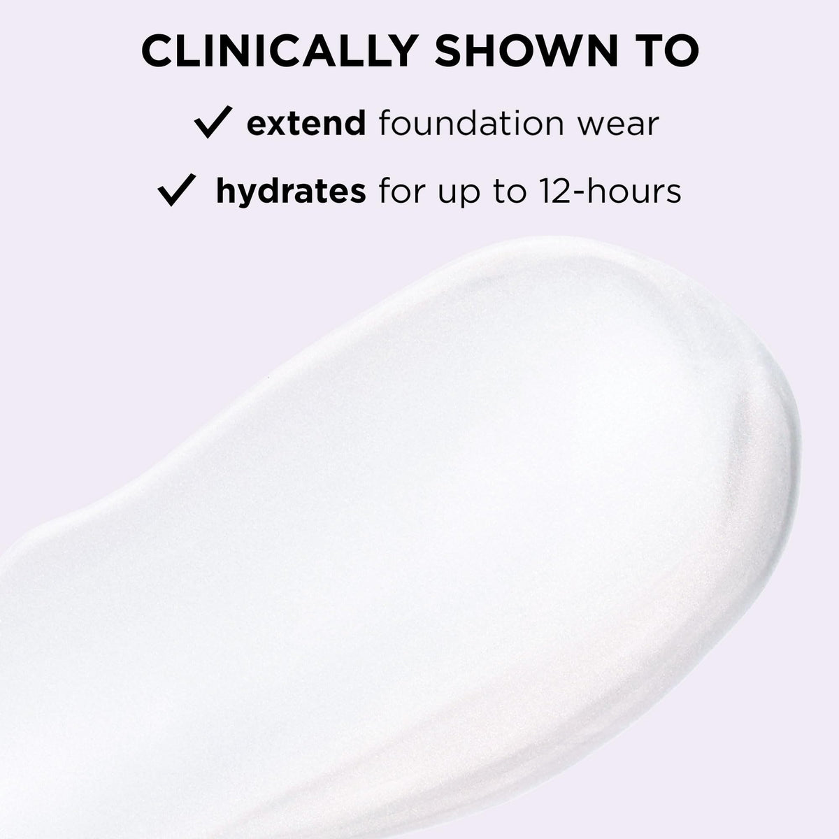 tarte close-up of serum texture on fingertip, demonstrates lightweight hydrating consistency