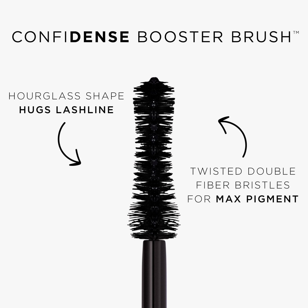 tarte model applying mascara in-hand to show easy control and comfortable application benefit