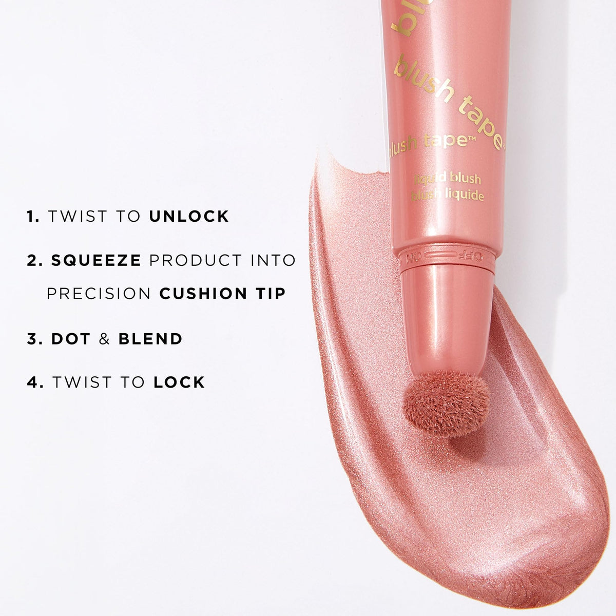 tarte applying on apple of cheek for natural buildable color