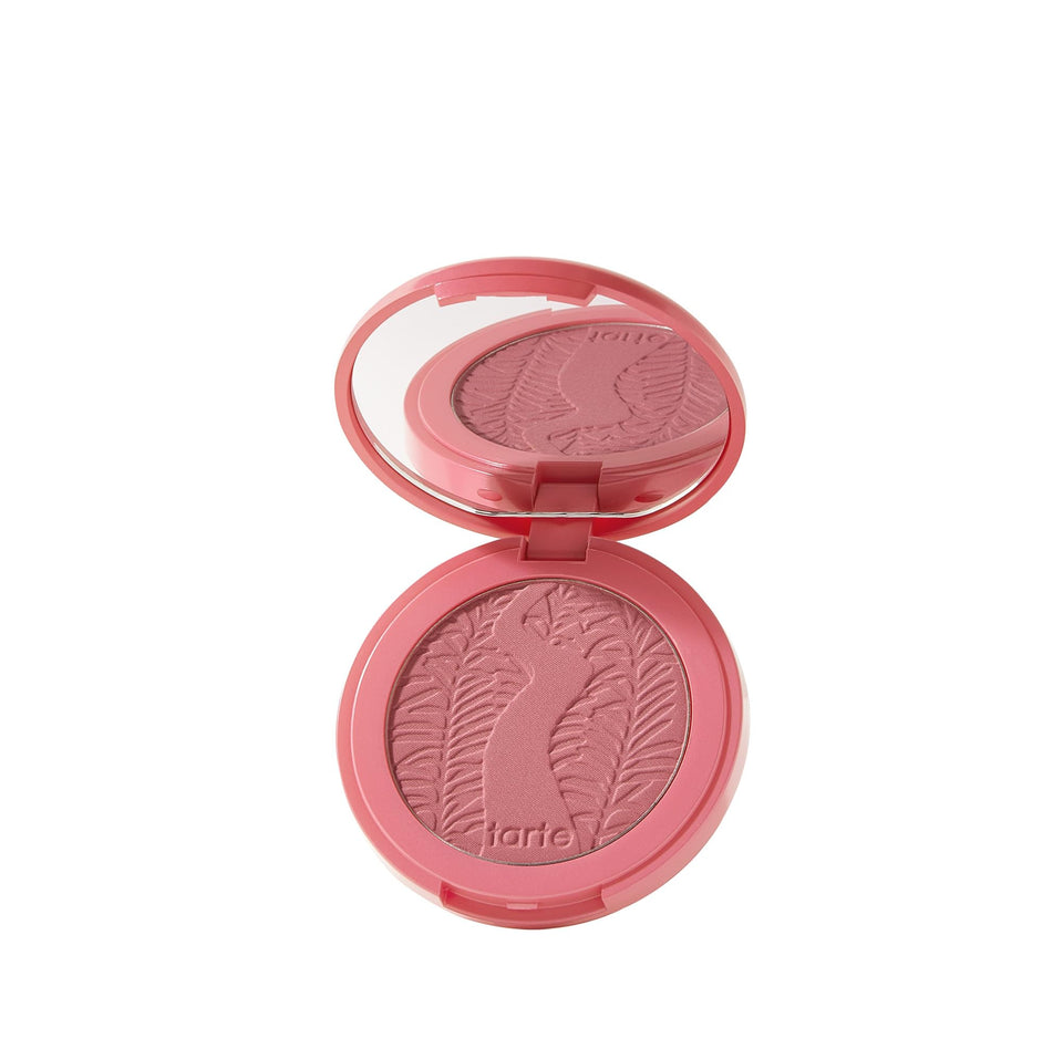 tarte compact front view showing Blushing Bride shade and compact design for easy travel