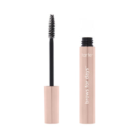 tarte clear brow gel bottle front showing product and branding, shaping brows all day