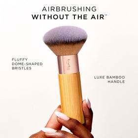 tarte close-up of dense bristles highlighting soft vegan fibers for flawless buffing