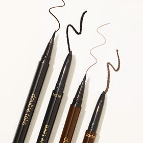 tarte eyeliner tucked inside travel bag, illustrates portable on-the-go use
