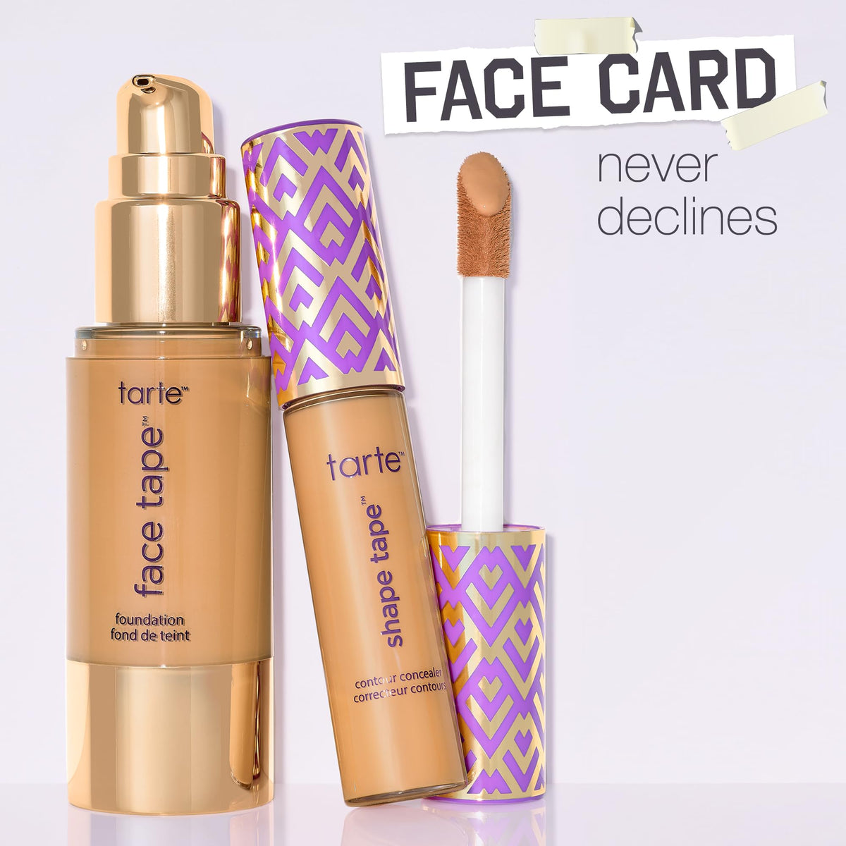 tarte Face Tape application with brush showing precise placement and natural finish benefit