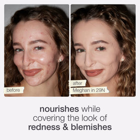 tarte before and after split-face demonstrating pore blurring effect