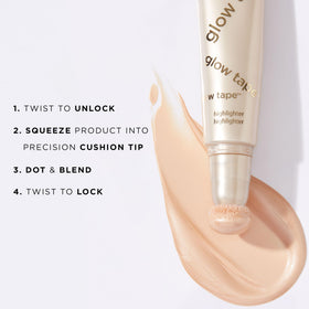 tarte beside makeup tools, suggests glow-on-the-go convenience