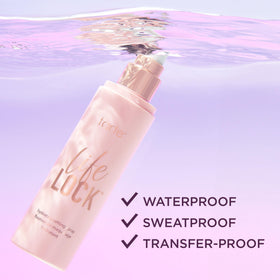 tarte Life Lock ingredients flatlay with superfruits and hyaluronic elements for hydration