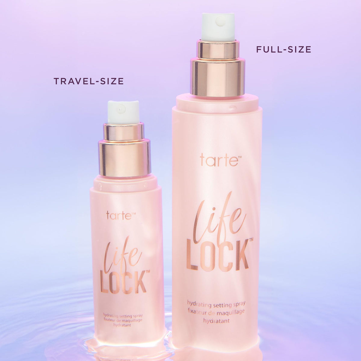 tarte Life Lock in a travel pouch for on-the-go refreshing benefit
