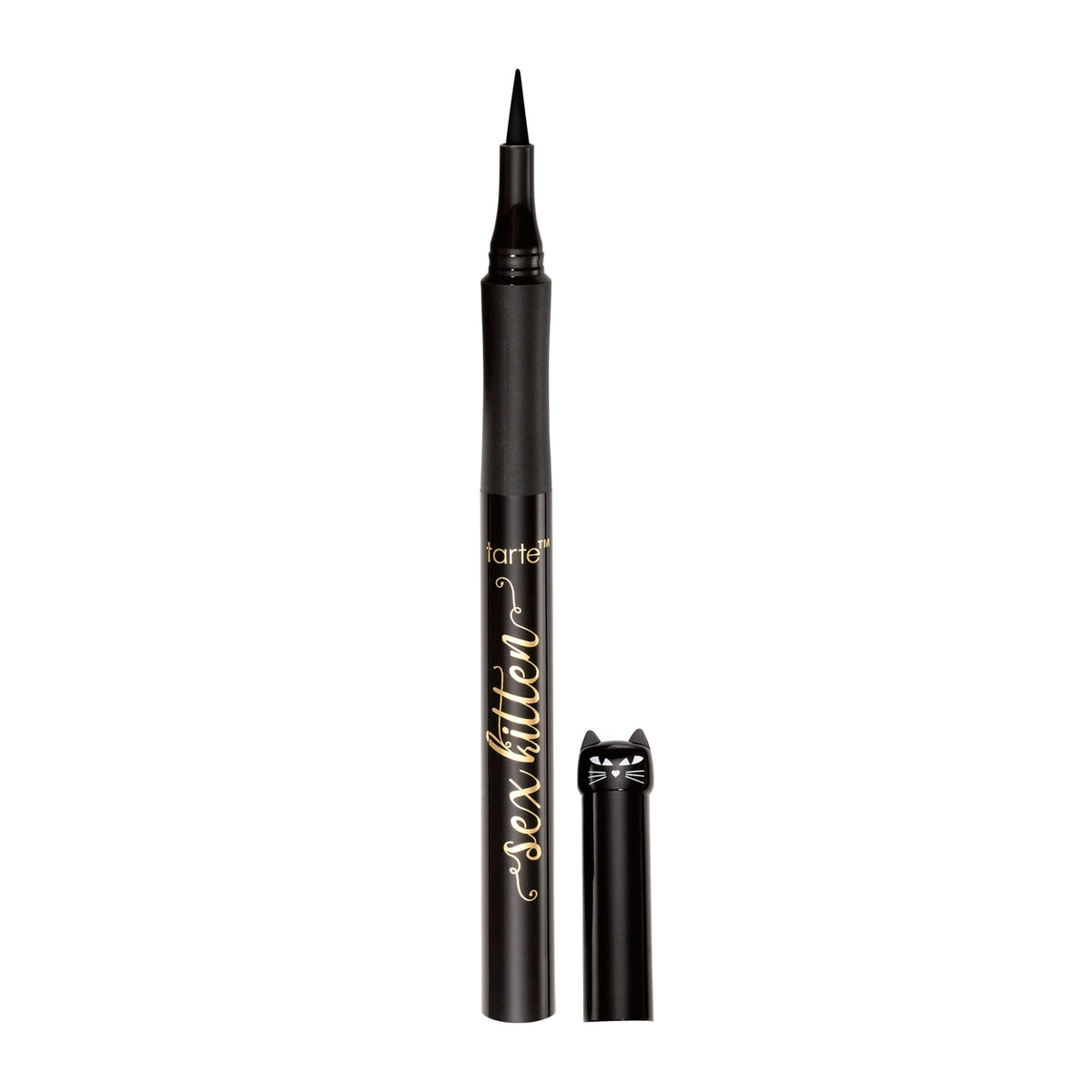 tarte liquid liner front view showing pen design and bold black finish benefit precision