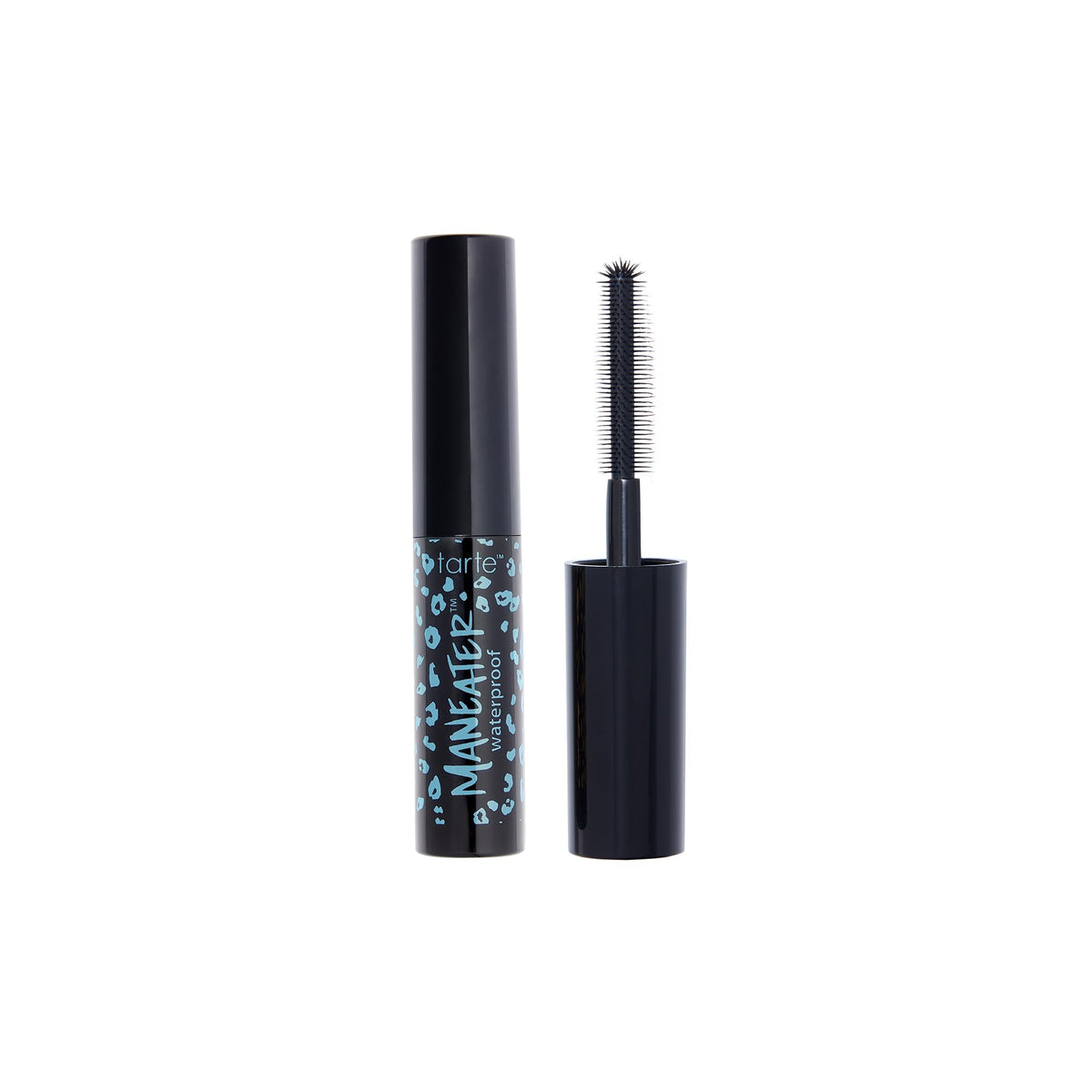 tarte front packaging showing compact travel tube and bold black shade