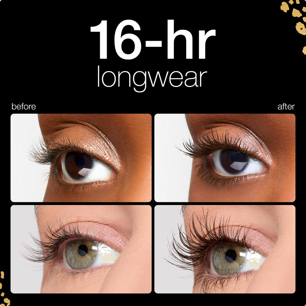 tarte maneater mascara applied on lashes close-up demonstrates curl, length, and volume