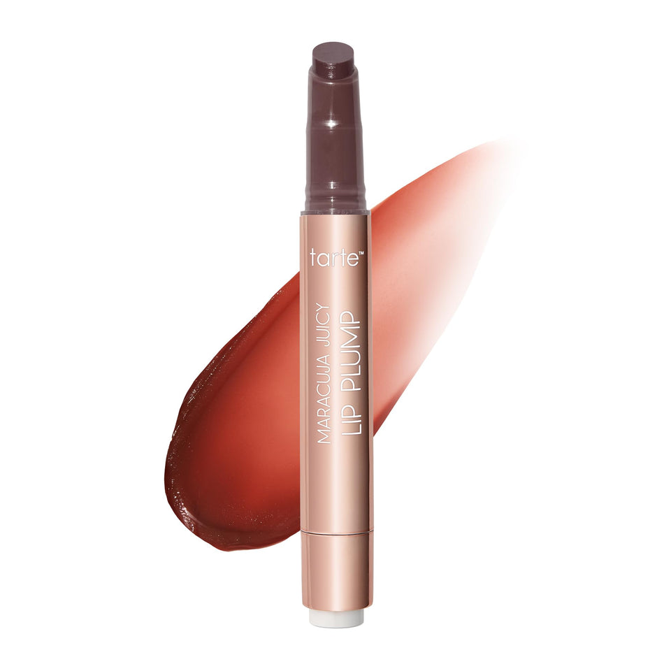 tarte maracuja lip plump front packaging showing honeysuckle color and glossy finish