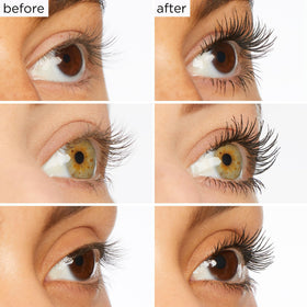 tarte mascara bristle close-up demonstrating mixed lengths for volume and curl benefit
