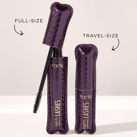 tarte lifestyle eye shot of applied mascara framing a bold, defined eye look for everyday wear