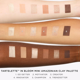 tarte palette slipped inside a purse demonstrating travel-friendly size and convenience