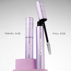 tarte tiny removable tube on a lash fiber, illustrates gentler removal benefit