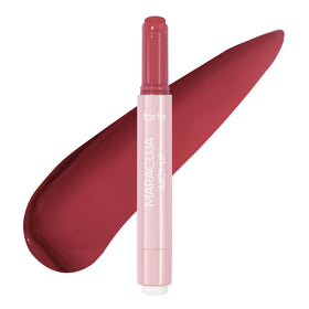 tarte front packaging showing raspberry shade and glossy finish benefit