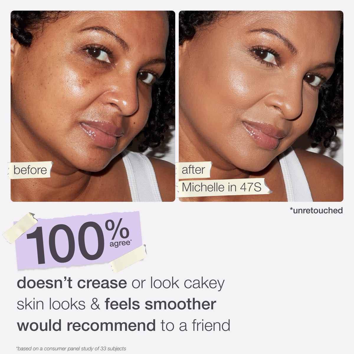 tarte shape tape face before and after comparing coverage and skin-smoothing