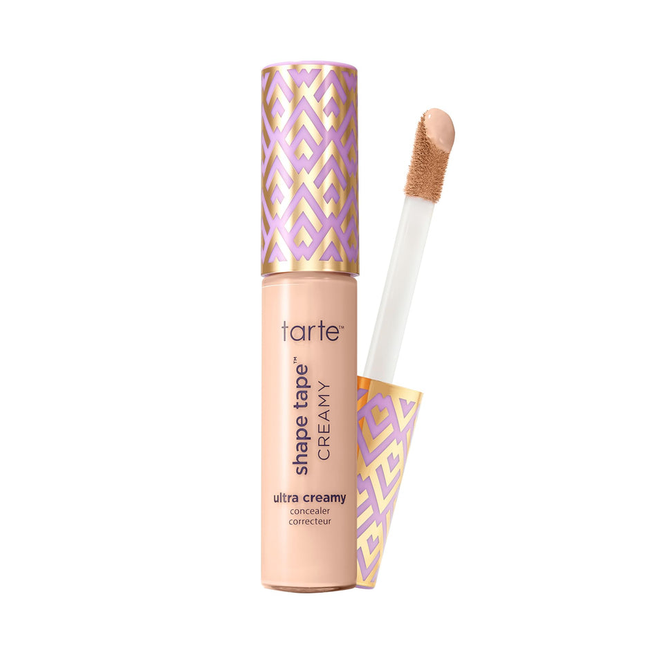 tarte shape tape front packaging shows product and branding, highlights full coverage