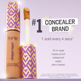 tarte shape tape in a makeup bag lifestyle shot showing everyday portability
